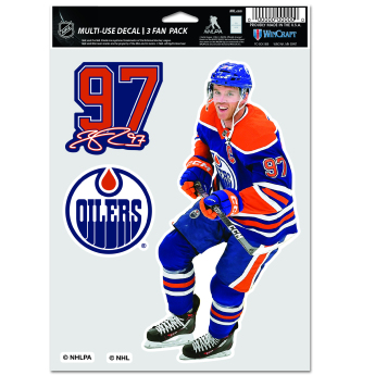 Edmonton Oilers naljepnice Connor McDavid Multi Use 3 Fan Pack Decal