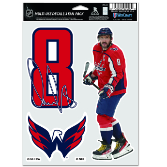 Washington Capitals naljepnice Alex Ovechkin Multi Use 3 Fan Pack Decal