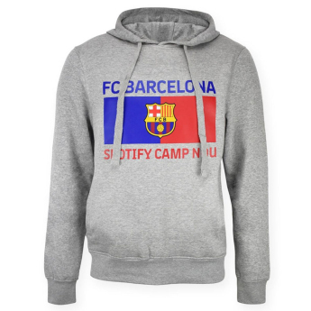 FC Barcelona dječja majica s kapuljačom Camp Nou grey