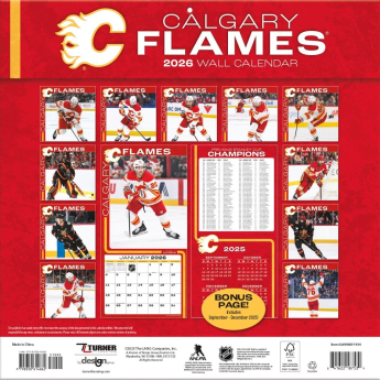 Calgary Flames kalendar 2026 Wall