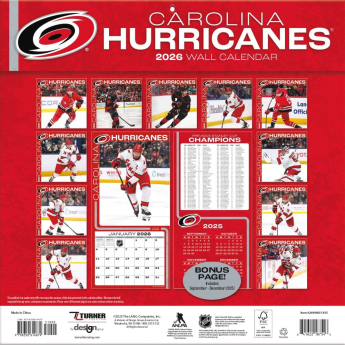 Carolina Hurricanes kalendar 2026 Wall