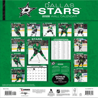 Dallas Stars kalendar 2026 Wall