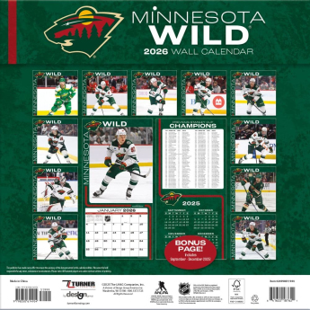 Minnesota Wild kalendar 2026 Wall