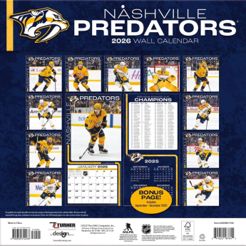 Nashville Predators kalendar 2026 Wall