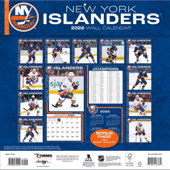 New York Islanders kalendar 2026 Wall