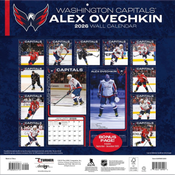 Washington Capitals kalendar #8 Alexander Ovechkin 2026 Wall