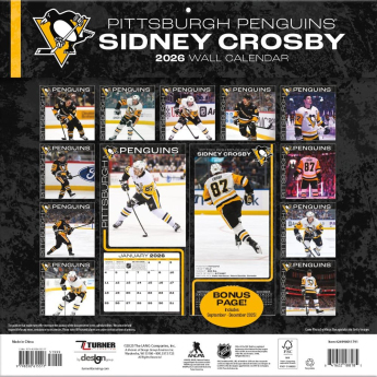 Pittsburgh Penguins kalendar #87 Sidney Crosby 2026 Wall