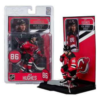 New Jersey Devils figurica Jack Hughes #7 SportsPicks Black Jersey