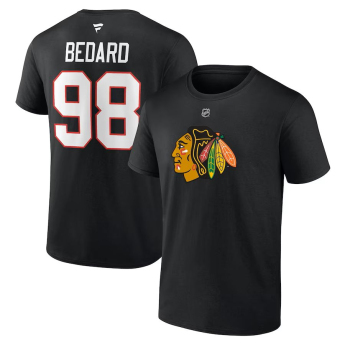 Chicago Blackhawks muška majica Connor Bedard #98 Name & Number Black