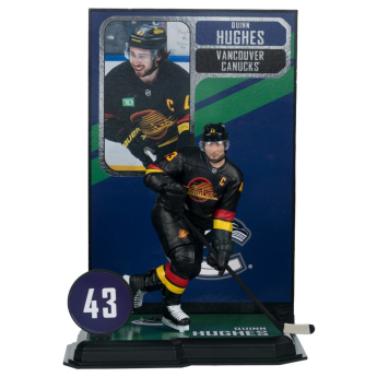 Vancouver Canucks figurica Quinn Hughes #43 SportsPicks Black Jersey