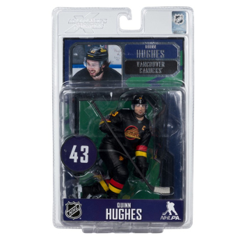 Vancouver Canucks figurica Quinn Hughes #43 SportsPicks Black Jersey