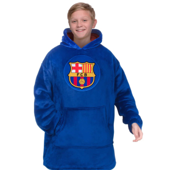 FC Barcelona dječja majica s kapuljačom oversize blanket blue