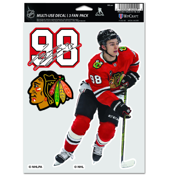 Chicago Blackhawks naljepnice Connor Bedard Multi Use 3 Fan Pack Decal