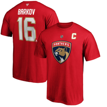 Florida Panthers muška majica Aleksander Barkov #16 Stack Logo Name & Number red