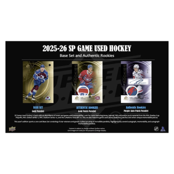 NHL boxovi NHL hokejske karte 2025-26 Upper Deck SP Game Used Hobby Box