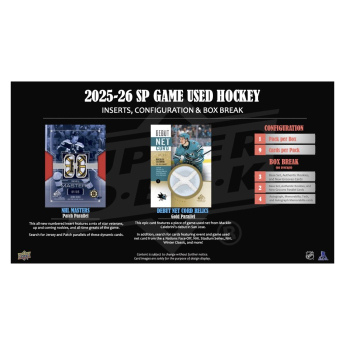 NHL boxovi NHL hokejske karte 2025-26 Upper Deck SP Game Used Hobby Box