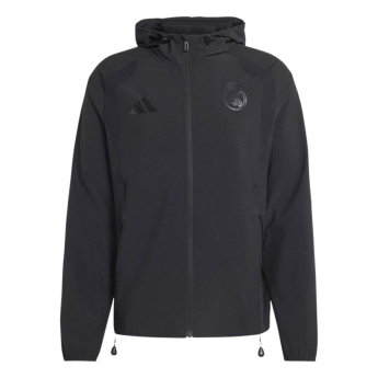 Real Madrid muška jakna s kapuljačom Travel Windbreaker black