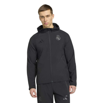 Real Madrid muška jakna s kapuljačom Travel Windbreaker black