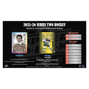 NHL boxovi NHL hokejske karte 2025-26 Upper Deck Series 2 Hobby Box