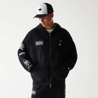 Mclaren Honda muška majica s kapuljačom zip GRPHC washed black F1 Team 2026