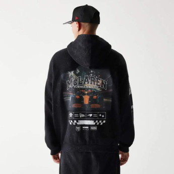 Mclaren Honda muška majica s kapuljačom zip GRPHC washed black F1 Team 2026