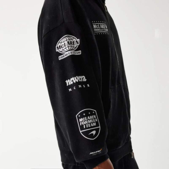 Mclaren Honda muška majica s kapuljačom zip GRPHC washed black F1 Team 2026