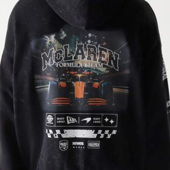 Mclaren Honda muška majica s kapuljačom zip GRPHC washed black F1 Team 2026