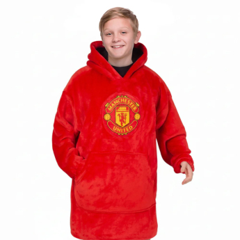 Manchester United dječja majica s kapuljačom oversize blanket red