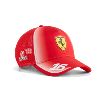 Ferrari kapa za bejzbol Charles Leclerc #16 Trucker red F1Team 2026