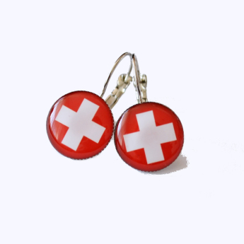 Hokejaške reprezentacije naušnice Flag Switzerland