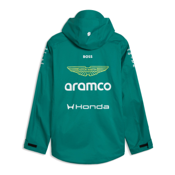 Aston Martin muška jakna s kapuljačom Rain green official Teamline Replica F1 Team 2026