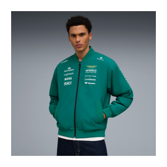 Aston Martin muška jakna Bomber green official Teamline Replica F1 Team 2026