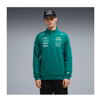 Aston Martin muška majica Half Zip green official Teamline Replica F1 Team 2026