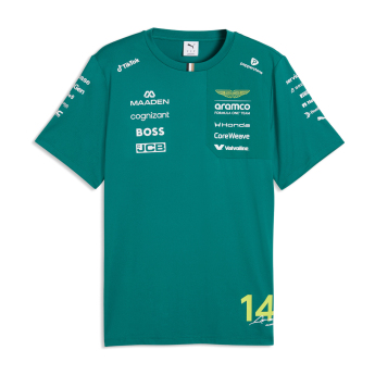 Aston Martin muška majica Fernando Alonso #14 green official Teamline Replica F1 Team 2026