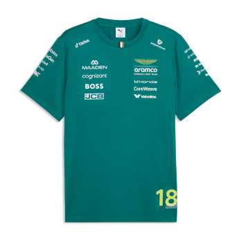 Aston Martin muška majica Lance Stroll #18 green official Teamline Replica F1 Team 2026