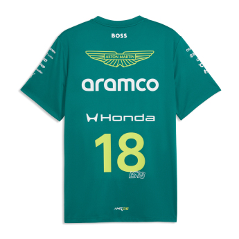 Aston Martin muška majica Lance Stroll #18 green official Teamline Replica F1 Team 2026
