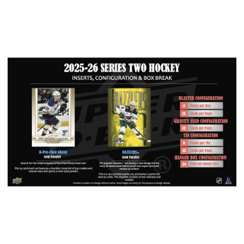 NHL boxovi NHL hokejske karte 2025-26 Upper Deck Series 2 Blaster Box
