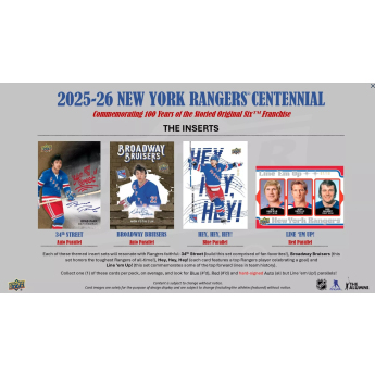 NHL boxovi NHL hokejske karte 2025-26 Upper Deck New York Rangers NHL Centennial Hobby Box
