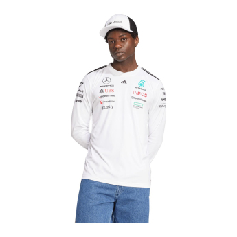 Mercedes AMG Petronas muška majica dugih rukava white official Teamline Replica F1 Team 2025