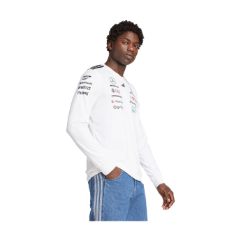 Mercedes AMG Petronas muška majica dugih rukava white official Teamline Replica F1 Team 2025
