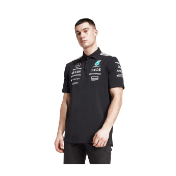 Mercedes AMG Petronas muška polo majica black official Teamline Replica F1 Team 2025