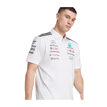 Mercedes AMG Petronas muška polo majica white official Teamline Replica F1 Team 2025