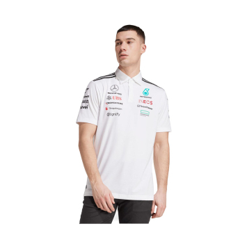 Mercedes AMG Petronas muška polo majica white official Teamline Replica F1 Team 2025