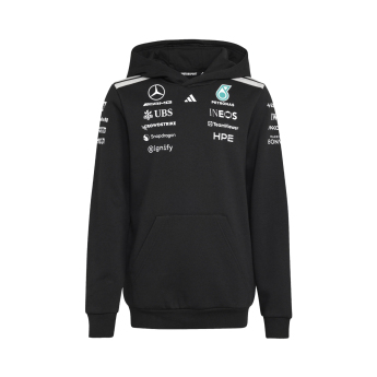 Mercedes AMG Petronas dječja majica s kapuljačom black official Teamline Replica F1 Team 2026