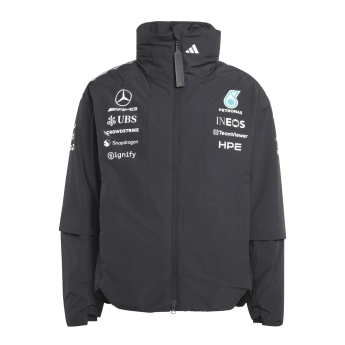 Mercedes AMG Petronas muška jakna s kapuljačom Rain black F1 Team 2026