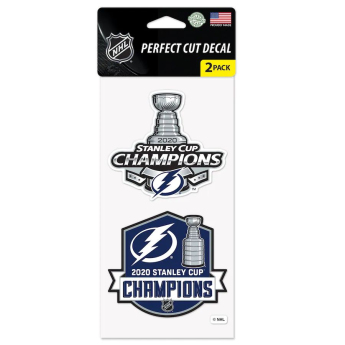 Tampa Bay Lightning naljepnice 2020 Stanley Cup Champions 4x8 Perfect Cut Decal 2-Pack