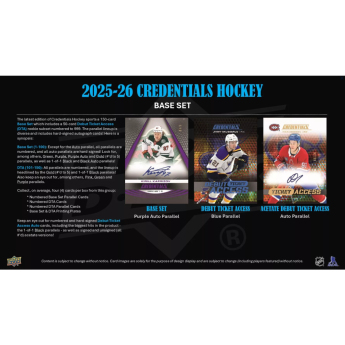 NHL boxovi NHL hokejske karte 2025-26 Upper Deck Credentials Hobby Box