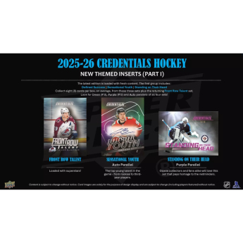 NHL boxovi NHL hokejske karte 2025-26 Upper Deck Credentials Hobby Box