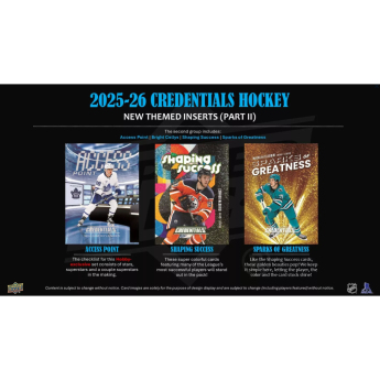 NHL boxovi NHL hokejske karte 2025-26 Upper Deck Credentials Hobby Box