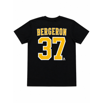 Boston Bruins muška majica Patrice Bergeron #37 Boston Bruins NHL Iconic Name & Number Graphic